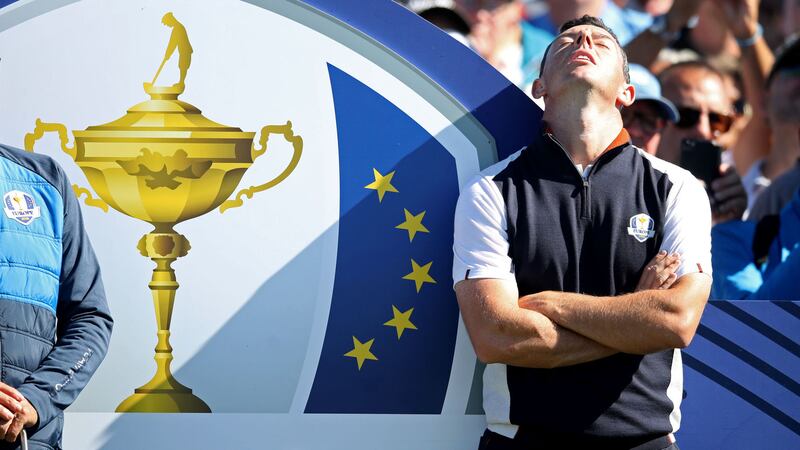 Team Europe's Rory McIlroy during the third day of practice at the Ryder Cup at Le Golf National, Saint-Quentin-en-Yvelines, Paris. Picture by Press Association&nbsp;