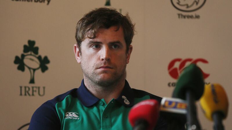 Ireland's Jamie Heaslip at a press conference at Carton House last week<br />Picture by PA