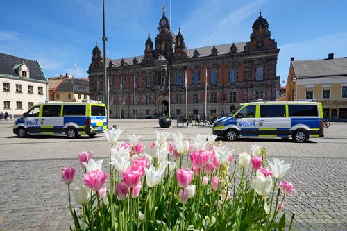 Police arrive at Malmo’s main square before Eurovision protests