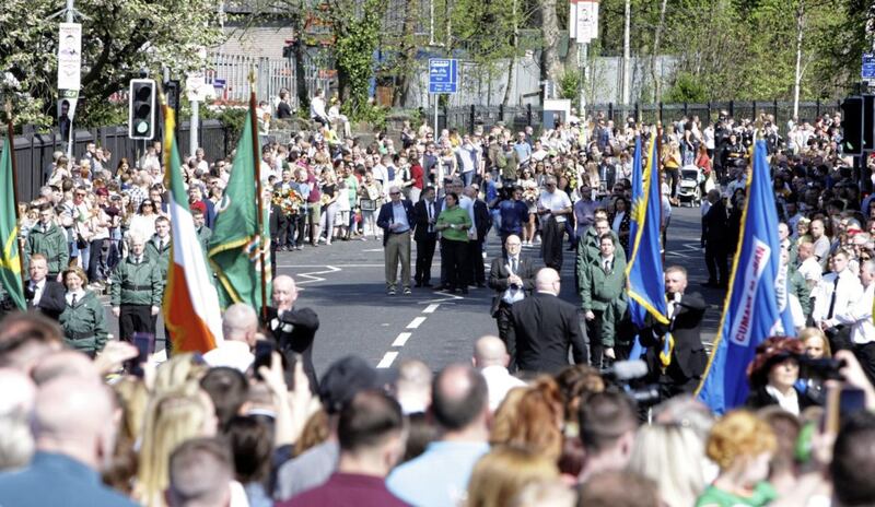 The annual National Graves Association Easter Sunday Commemoration in Belfast yesterday. Picture by Ann McManus. 