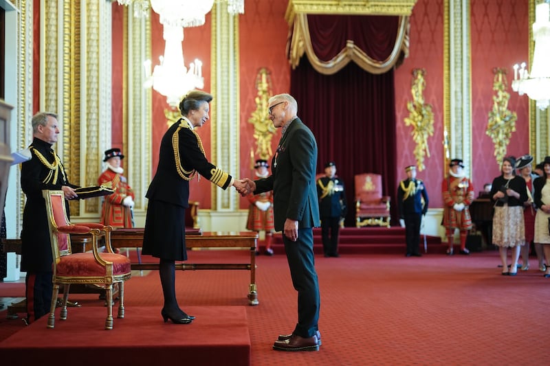 Mark Steadman receives his honour from the Princess Royal