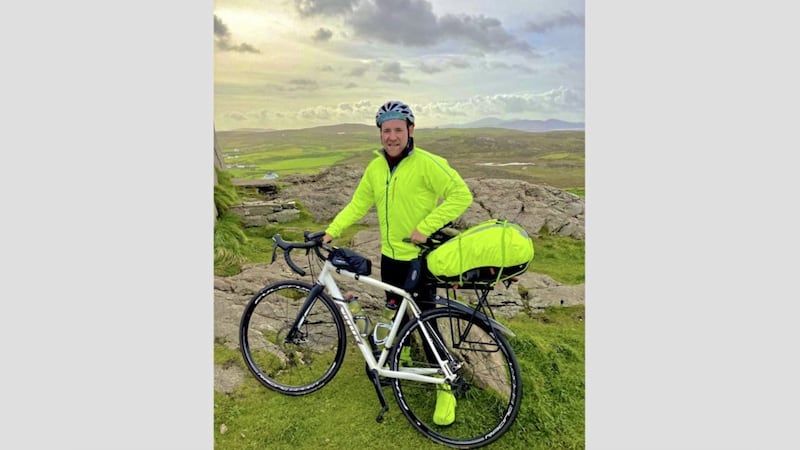 38-year-old Portadown mechanic Sean Stuart gets ready to set off from Malin Head