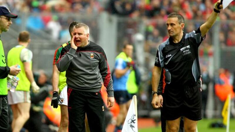 Mayo manager Stephen Rochford on the sidelines during last Sunday's drawn All-Ireland final &nbsp;