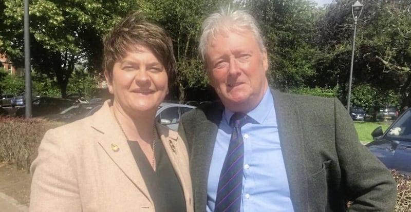 DUP leader Arlene Foster and actor Charlie Lawson attended the service. Picture from Arlene Foster/ Twitter  