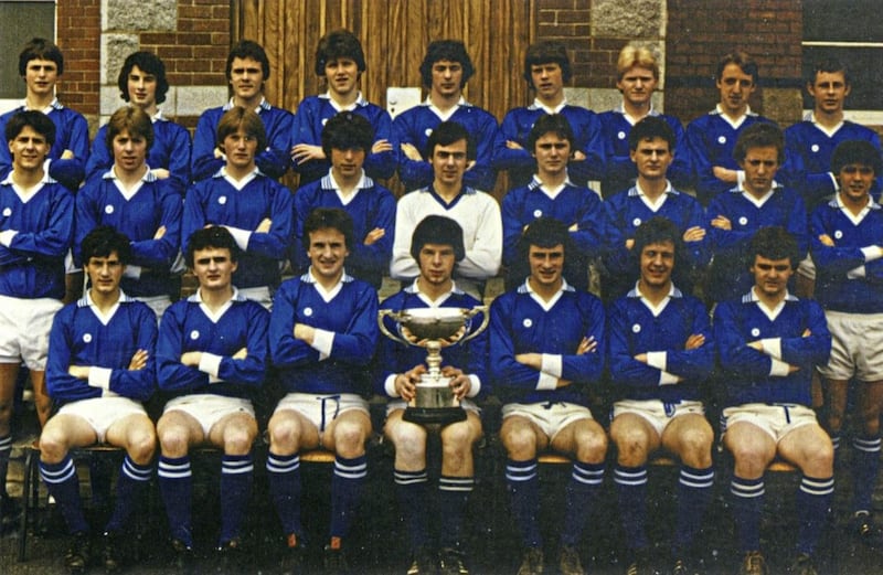1981 St Colman's MacRory winning side. Kevin Winters is sixth from left in back row.