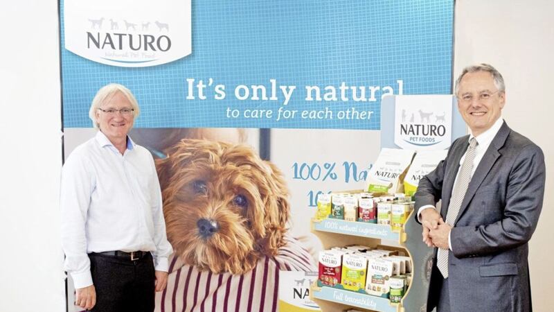 L-R: John Mackle, managing director of Mackle Petfoods with Invest NI boss Kevin Holland. 