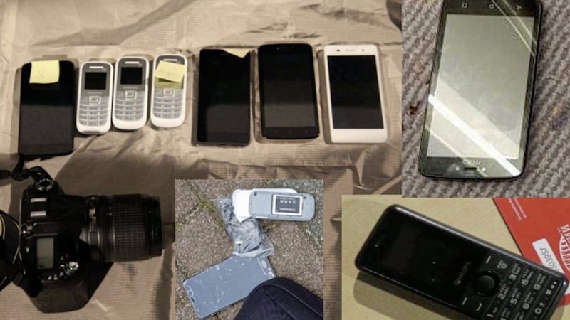 Mobile phones and a camera recovered from four GRU officers who were alleged to have hacked the WiFi networks of the Organisation for the Prohibition of Chemical Weapons (OPCW). Picture by Dutch Ministry of Defence, Press Association