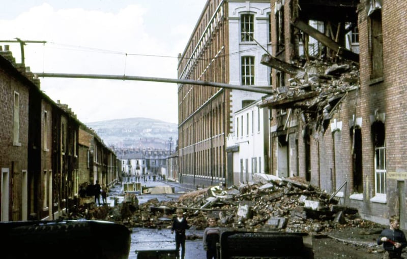 Conway Street before the Peaceline was built 1969 