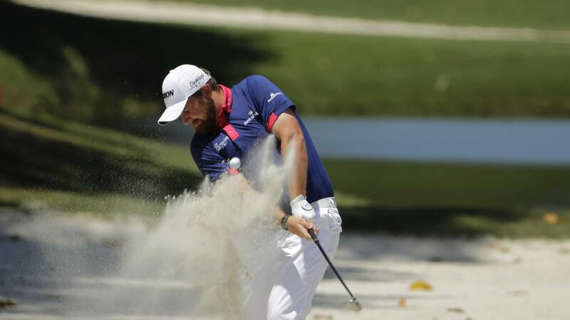 Shane Lowry hits from a second hole sand trap during the third round of the Players Championship on Saturday in Ponte Vedra Beach, Florida<br />Picture by AP