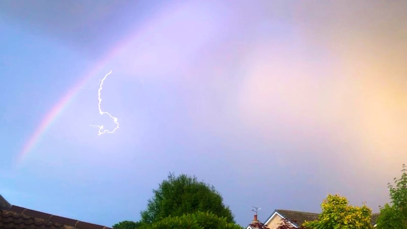 As the UK saw thunder and lightning storms on Saturday night, some managed to spot rainbows too.