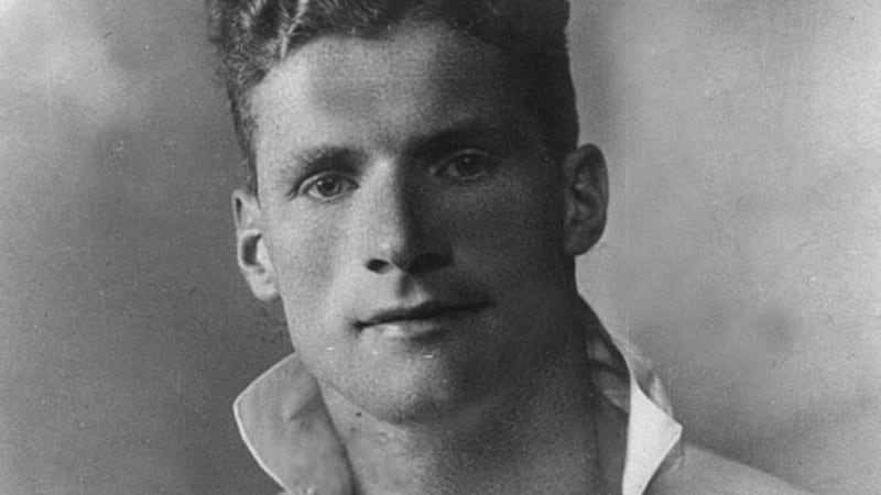 HIGH HOOPS: A portrait of a young Jimmy McAlinden in the famous hoops of Belfast Celtic&nbsp;