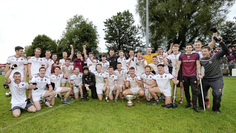 Adding four new district teams made up of junior and intermediate players to the senior championship, won in 2020 by Slaughtneil, is one of a number of proposals being put forward as part of a new coaching strategy for Derry GAA. Picture by Margaret McLaughlin 