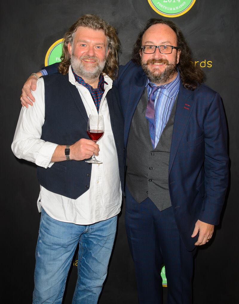 Si King and Dave Myers arriving at the Fortnum & Mason Food and Drink Awards in 2014