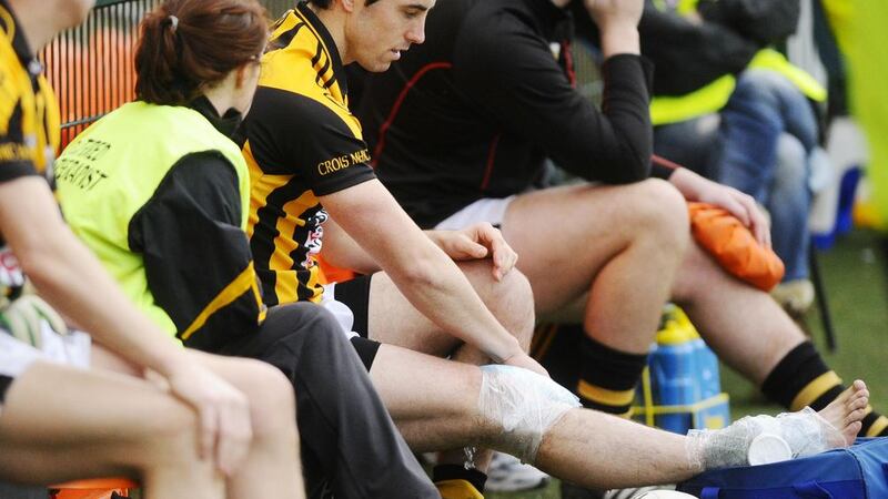 Aaron Kernan on the sidelines following his injury during the 2011 Ulster club championship &nbsp;