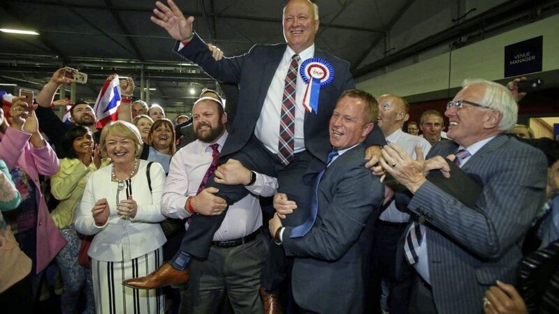 The DUP&#39;s David Simpson at an earlier general election count. Picture by Mal McCann 