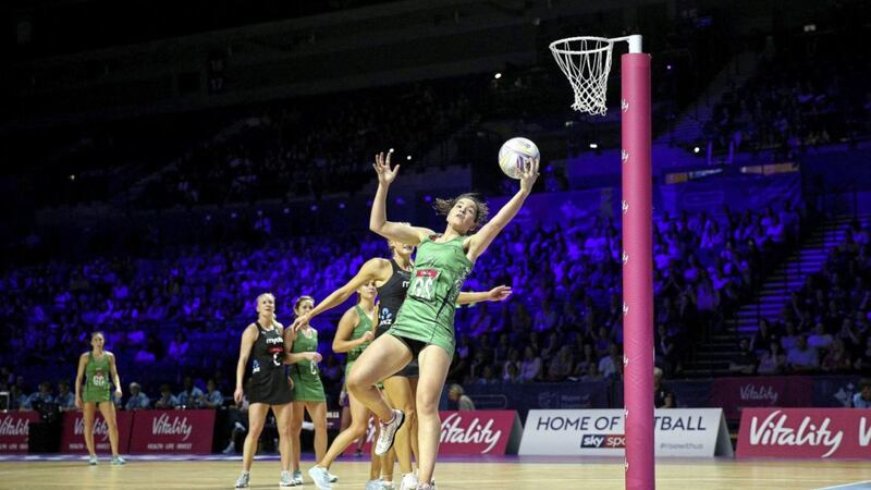 Ciara Crosbie, who scored six goals, in action against New Zealand. Picture by Nigel French, Press Association 