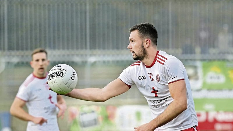 Tyrone star Conor McKenna pictured against Donegal in the Allianz League Division 1 clash at Ballybofey on Sunday October 18 2020. Picture by Margaret McLaughlin. 