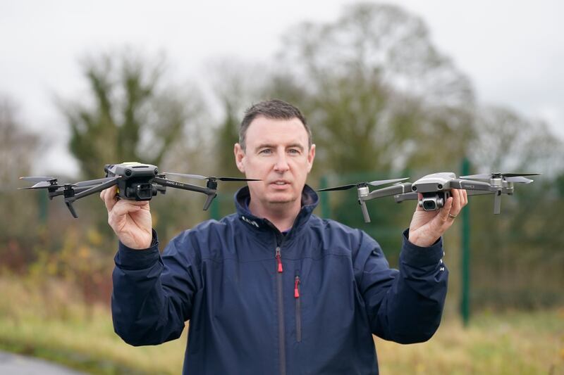 Fergal McCarthy with two drones