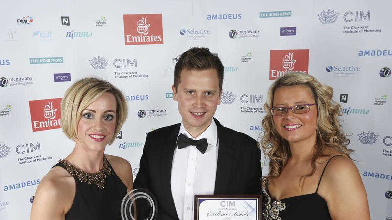 Lough Neagh Partnership really understood how to tell a great story to engage people in the River to Lough Festival - and won a CIM Ireland Marketing Excellence Award. Pictured are Eimear Kearney and Neil Dalzell (Lough Neagh Partnership) and Sarah Jane Carruthers (3Sixty Create). 