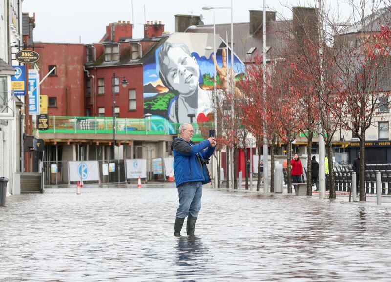 Flooding in Newry causing damage to properties. PICTURE MAL MCCANN