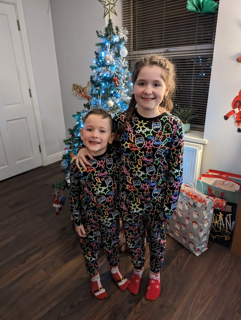 Ava McSparron pictured with her brother Leo last Christmas