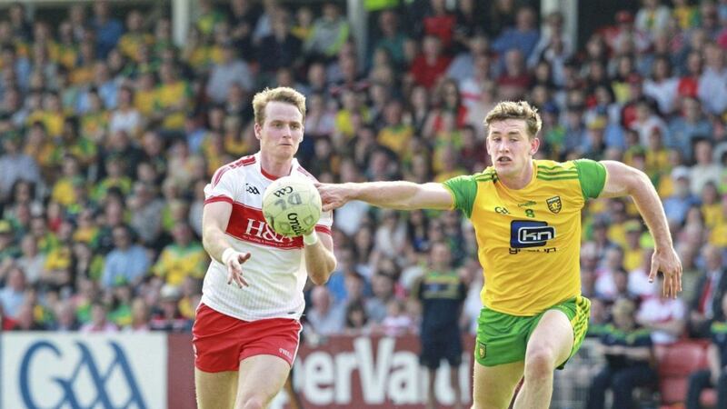 Midfielder Hugh McFadden operated in a deeper role than usual during Donegal&#39;s Ulster final victory over Fermanagh. Picture by Margaret McLaughlin 