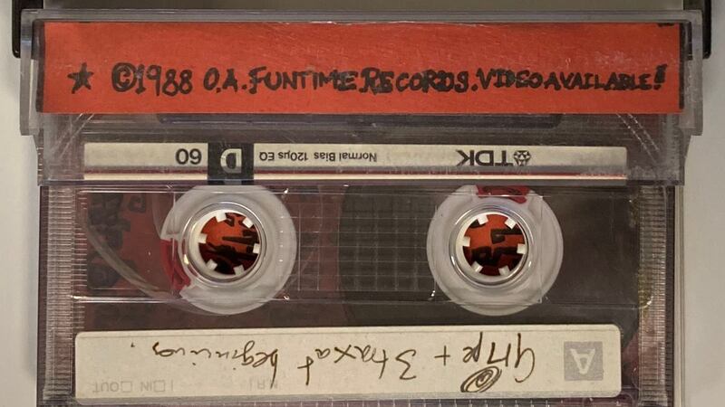 The cassette was recorded by the band when they were called On A Friday. 