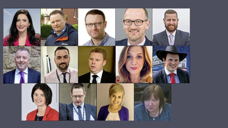Stormont&#39;s new special advisers, top row from left: Emma Little-Pengelly, John Loughran, Eoin Rooney, Peter Martin and Ronan McGinley; middle row: Philip Weir, Stephen McGlade, Alastair Ross, Tanya McCamphill and Mark Beattie; bottom row: Kim Ashton, Mark Ovens, Claire Johnson and Dara O&#39;Hagan 