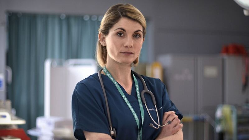 Before she plays the Time Lord, she plays someone pretending to be a real doctor.
