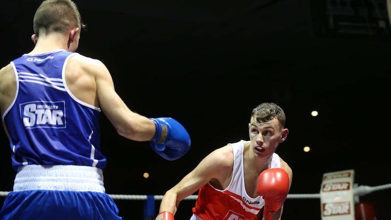 Se&aacute;n McComb (right) is through to the last 16 in Baku