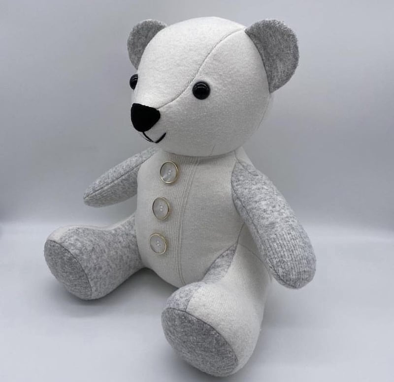 Memory bear made from a jumper which used to be worn by someone’s grandmother