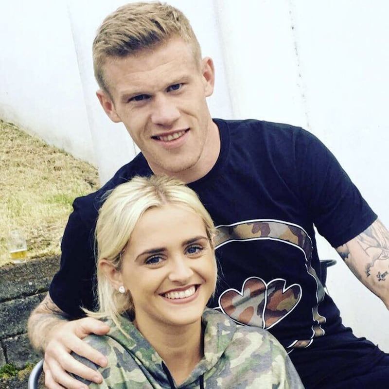 Derry footballer, James McClean pictured with his wife, Erin 