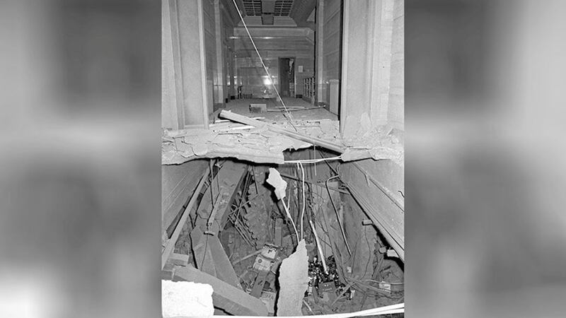 The wreckage at The Tavern in Birmingham after a bomb exploded in an underground bar in 1974. Picture by PA 