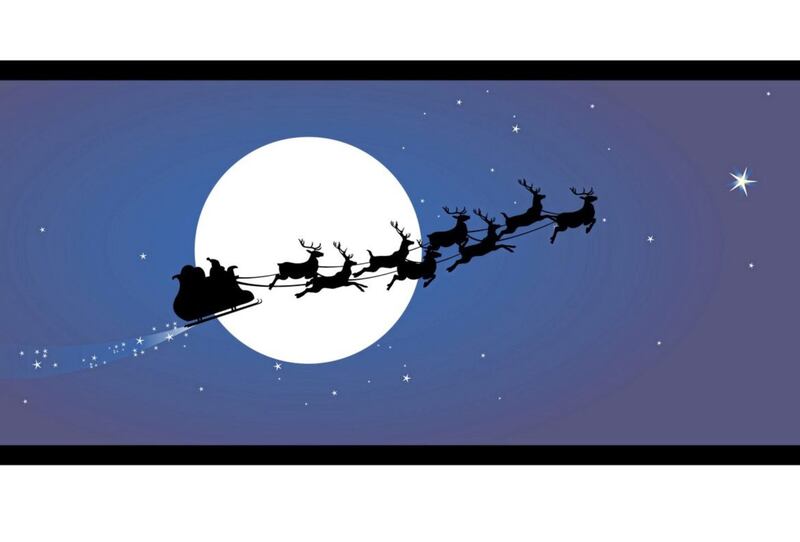 NIGHT RIDER: Santa and his reindeers put the new Sleigh through its paces ahead of this year&#39;s present deliveries 
