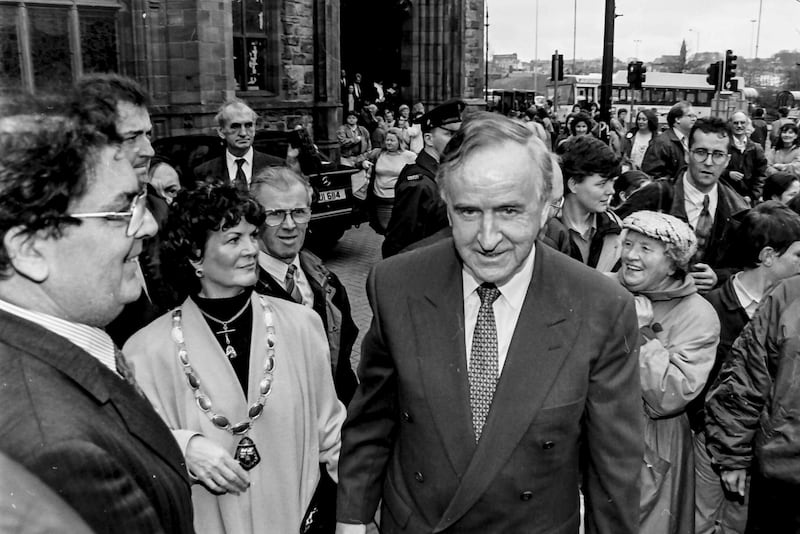 Albert Reynolds visited Derry on April 16 1993. Picture by Hugh Russell