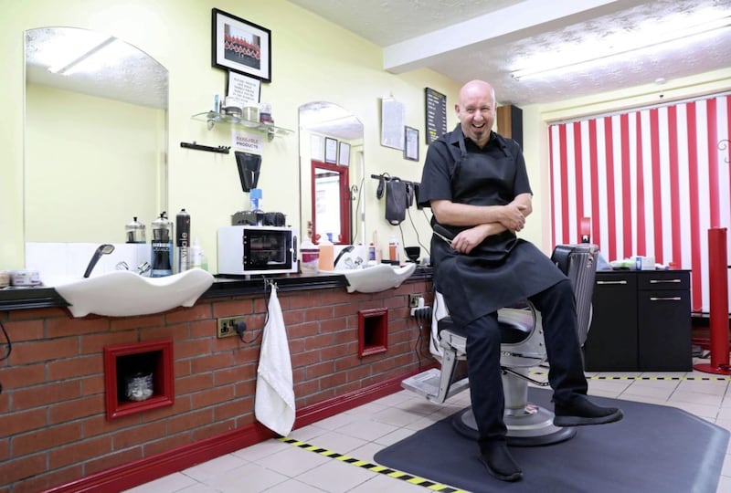 Kilrea barber, Davy Shiels has his shop prepared and ready for business as barbers and hairdressing salons re-open on Monday after being closed since March 14 