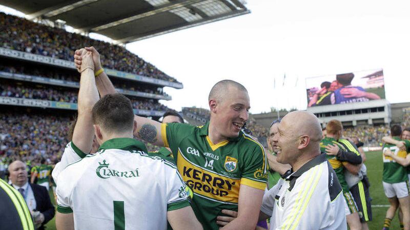 Kieran Donaghy has been named on the Kerry subs bench for Sunday's All-Ireland SFC final against Dublin, one of three changes &Eacute;amonn Fitzmaurice has made to the side that faced Tyrone in the semi-final