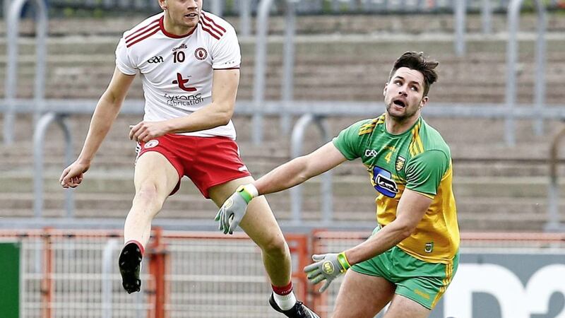 Paul Donaghy scored 0-10 on his debut for Tyrone in last year&#39;s League opener against Donegal but has struggled for game-time since then 