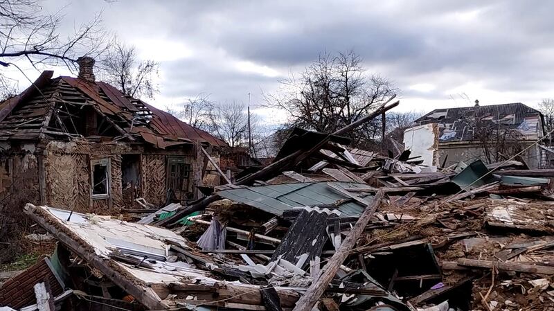 Oleg Dmitriev saw numerous destroyed towns and villages as he travelled to distribute aid