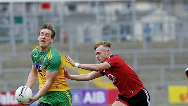 Donegal&#39;s Hugh McFadden says there is room for improvement ahead of their Ulster SFC semi-final with Tyrone after their narrow one-point win oer Derry Picture: Philip Walsh. 