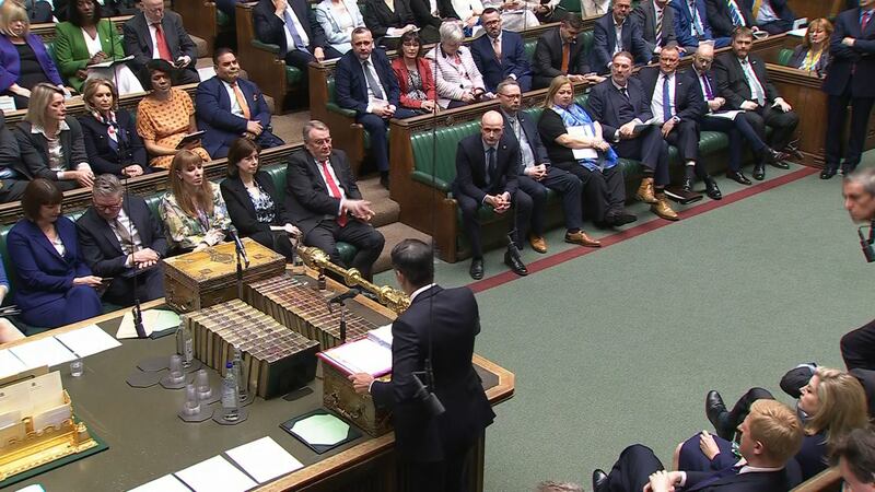 Former Tory MP Natalie Elphicke sitting with other Labour MPs (second row, second left, directly behind Angela Rayner) at Prime Minister’s Questions