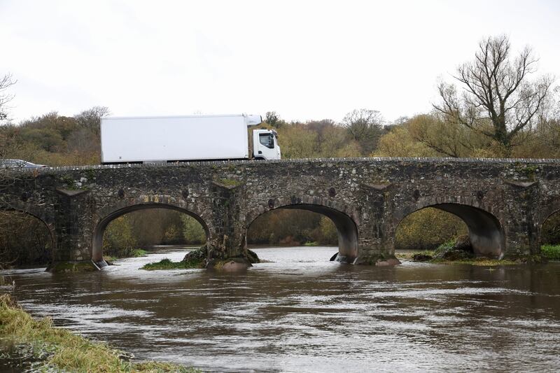 The Quoile Bridge in Downpatrick has been damage due to recent flooding. Picture, Mal McCann.