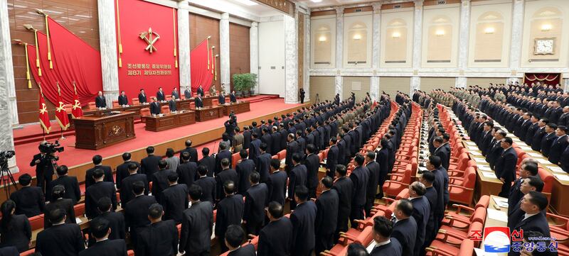 North Korean leader Kim Jong Un made his comments during a key ruling Workers’ Party meeting to set state goals for next year (Korean Central News Agency/Korea News Service/AP)