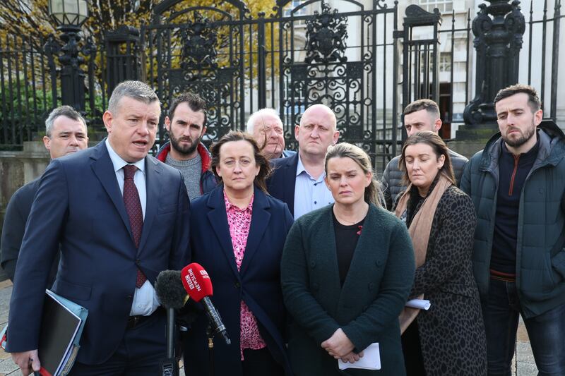Members of the Brown family outside court on Thursday. Pic: Mal McCann 