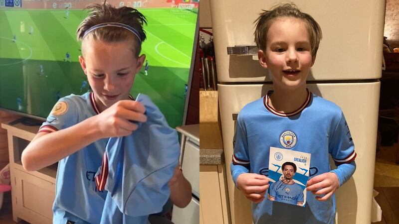 Ralph Mullineaux, 10, said he ‘couldn’t believe’ he had received a signed shirt and a letter in braille from his football hero.