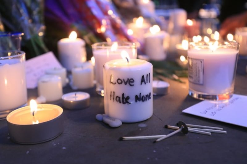 candles left in tribute after the Manchester concert attack