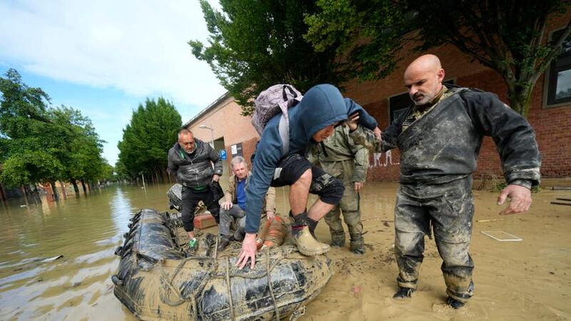 People are rescued in Faenza, Italy (Luca Bruno/AP)