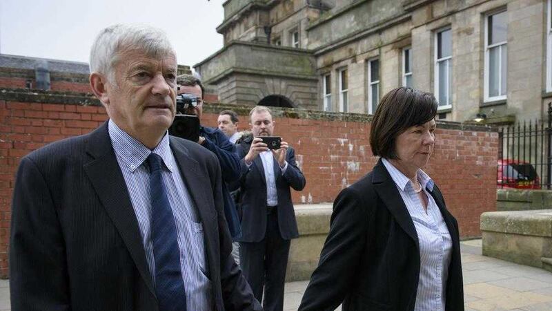John and Marian Buckley arrive at Glasgow High Court for the sentencing of Alexander Pacteau, who admitted to killing their 24-year-old daughter Karen Buckley. Picture: John Linton/PA Wire 