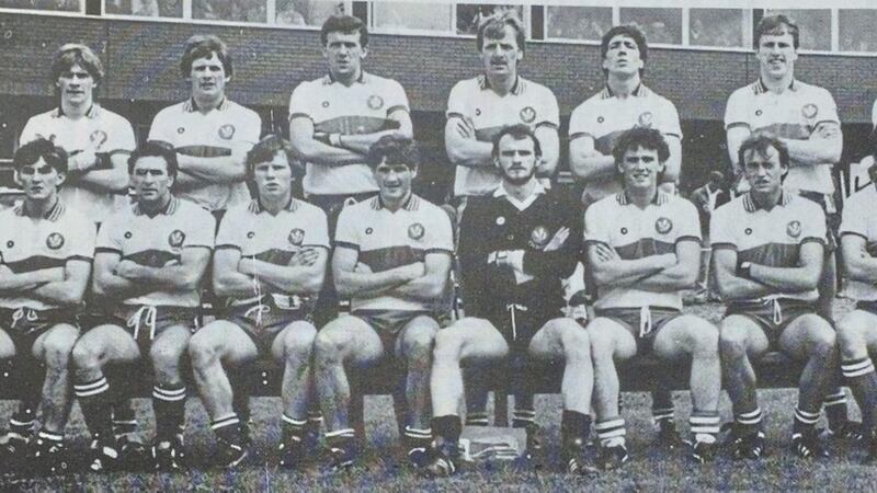 Joe Irwin (back, second from left), when he was captain of the Derry football team in 1985 