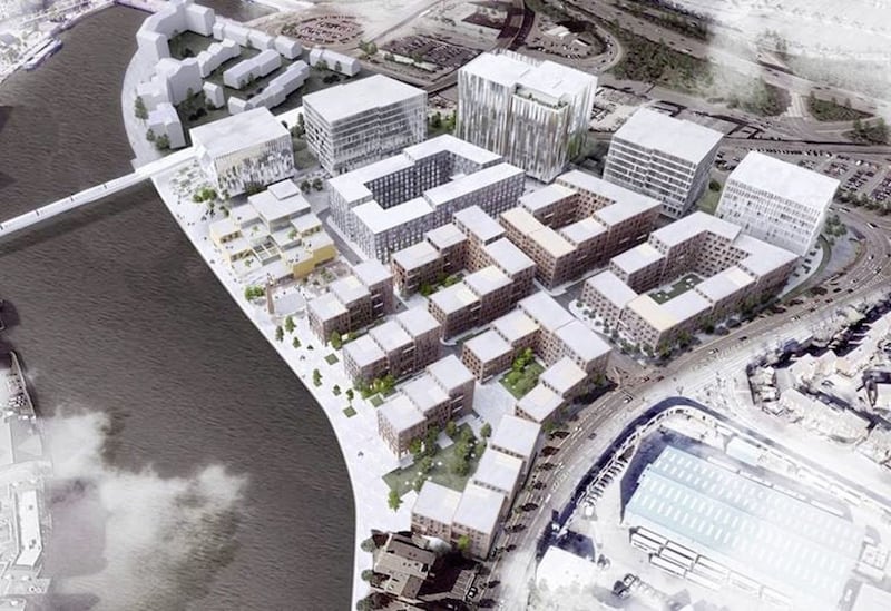 An artist&#39;s impression of the Belfast Waterside project. 